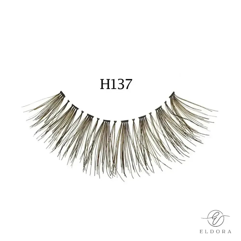 Eldora H137 Human Hair False Lashes ruskeat ripset-Backstage Beauty Finland