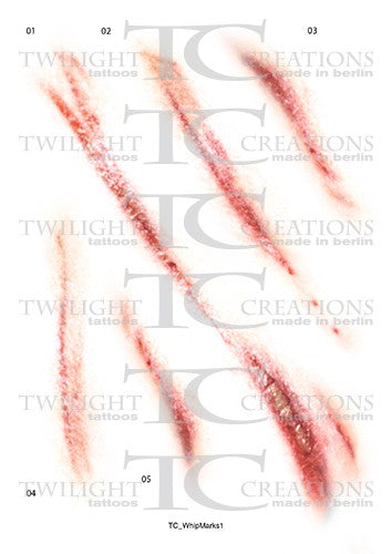 Whip Marks 1 - Tattoo Transfer  